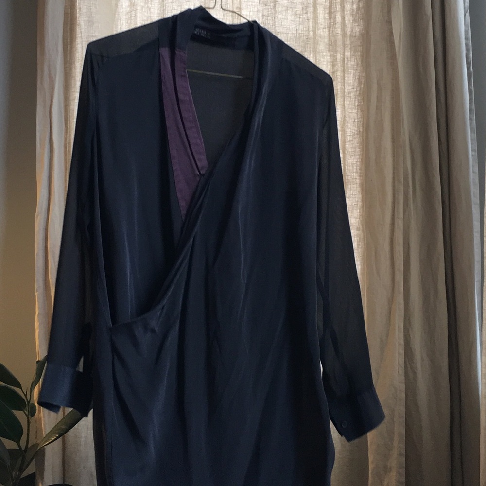 Silk Fold-Over Dress